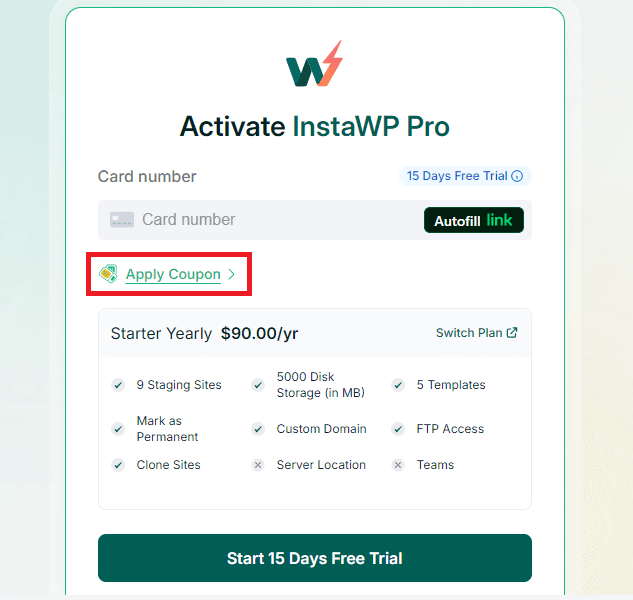 instawp coupon