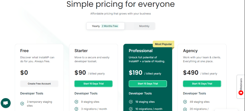 instawp pricing
