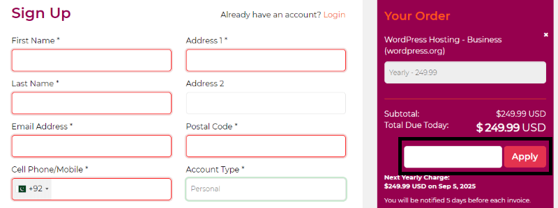 wpx hosting checkout page 2