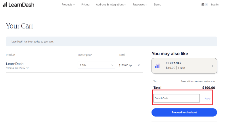 learndash avail coupon step 3