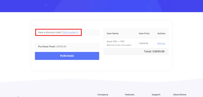 brave checkout