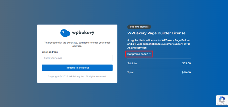 wpbakery checkout