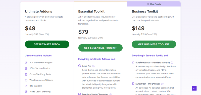 ultimate addons pricing