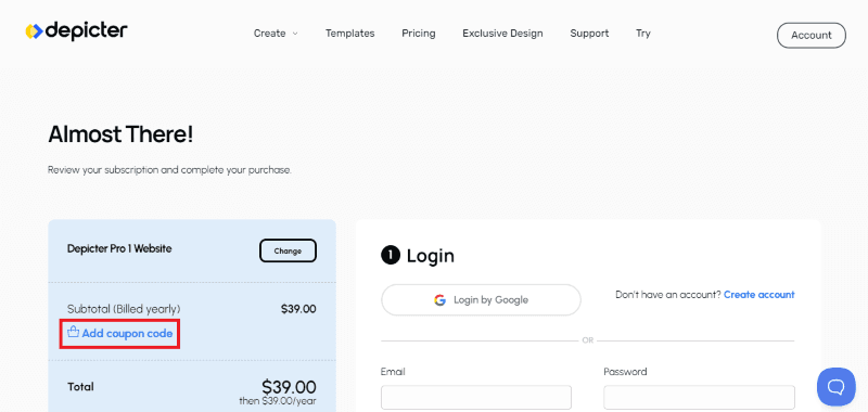 depicter coupon