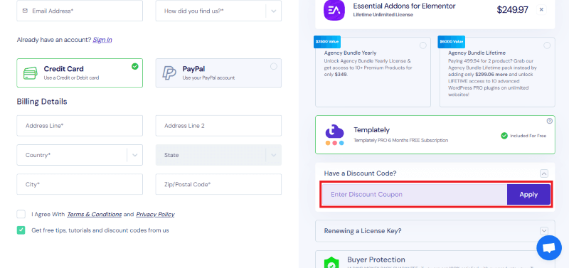 essential addons avail copoun