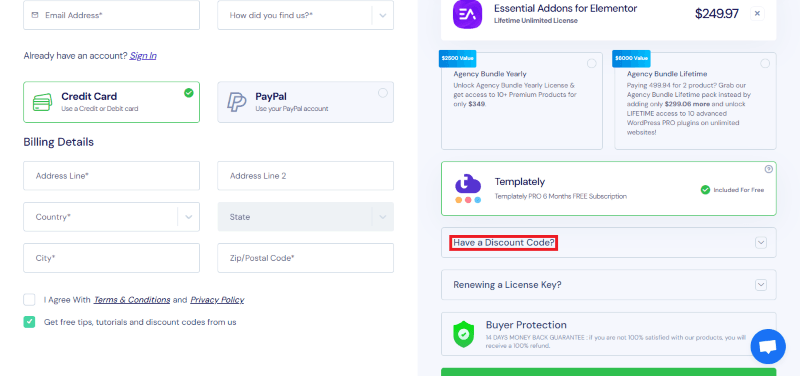 essential addons coupon