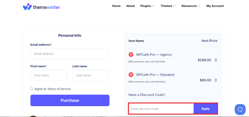 wpcaffe avail coupon