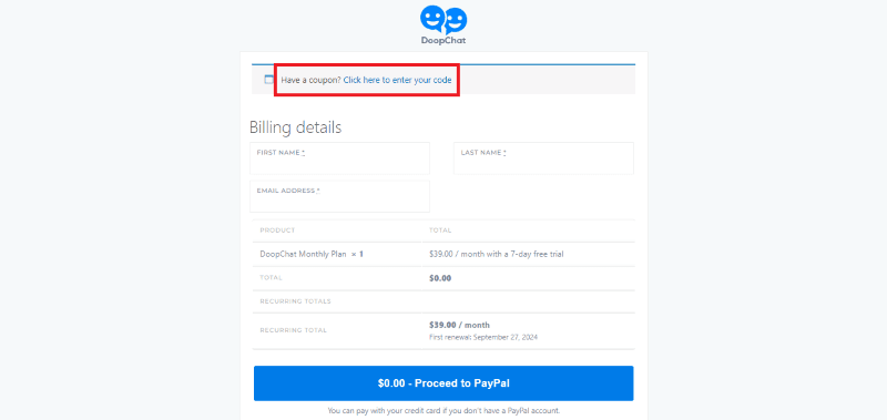 doopchat coupon
