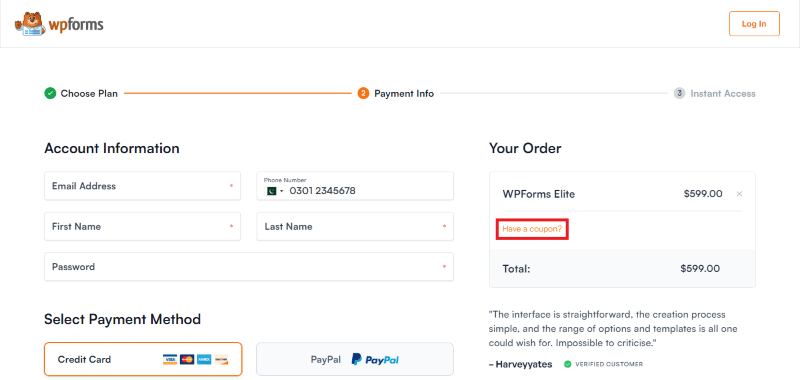 wpforms coupon