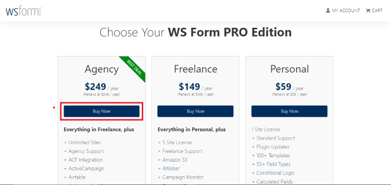 ws form pricing