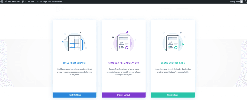 divi create page - divi theme review