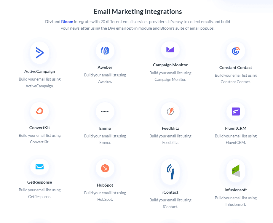 divi email marketing integrations - divi theme review