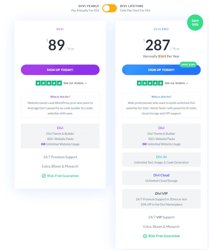 divi pricing - divi theme review