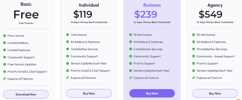 academy lms pricing page
