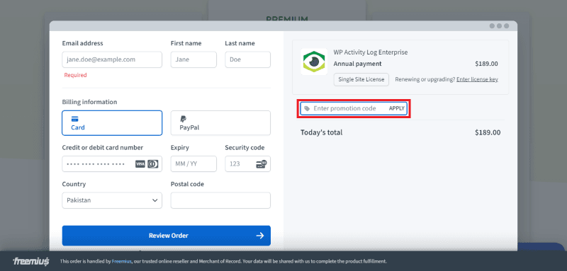 wp activity log avail coupon