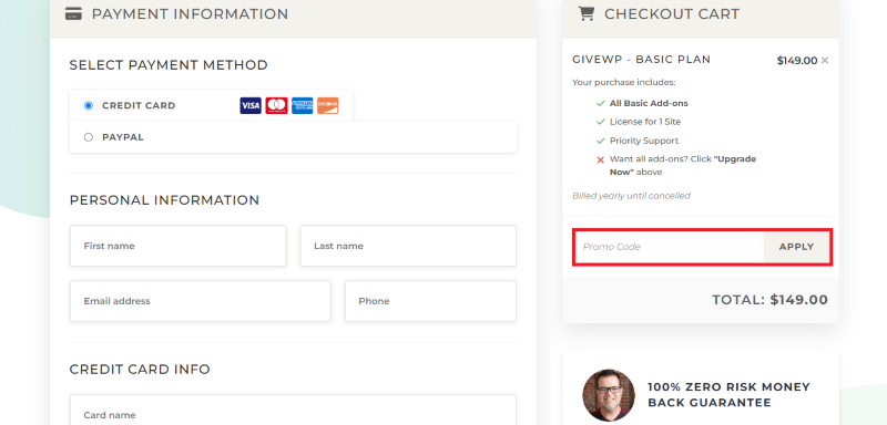 givewp avail coupon