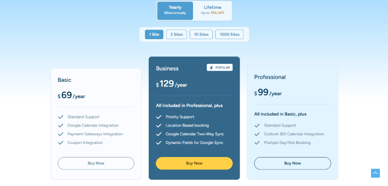 gravity booking pricing