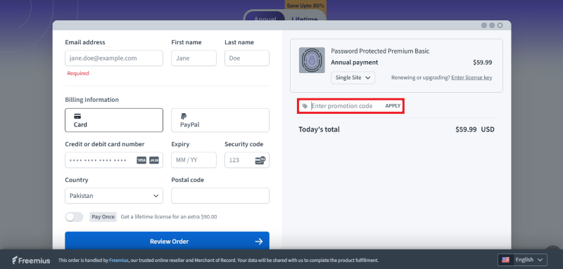 password protected avail coupon
