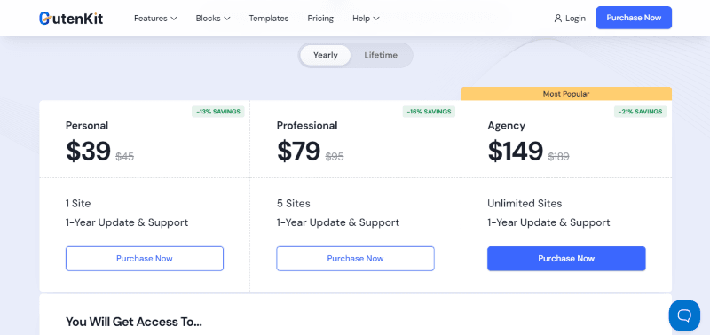 gutenkit pricing