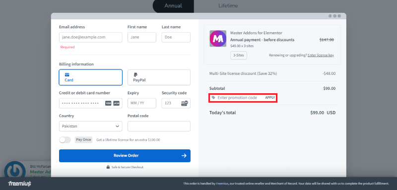master addons avail coupon