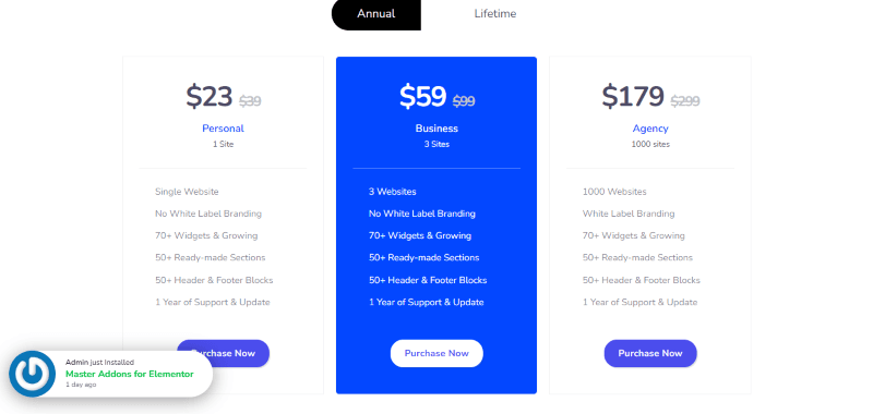 master addons pricing