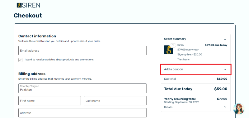 siren affiliates coupon