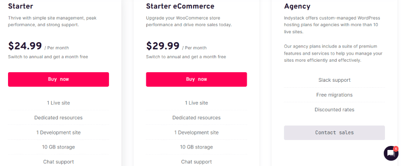 indystack pricing page