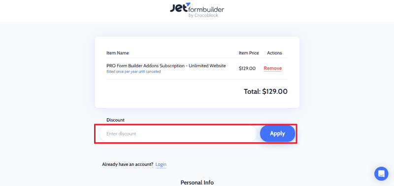jetformbuilder avail coupon