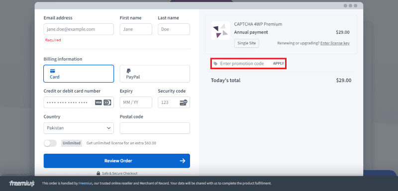 captcha 4wp avail coupon