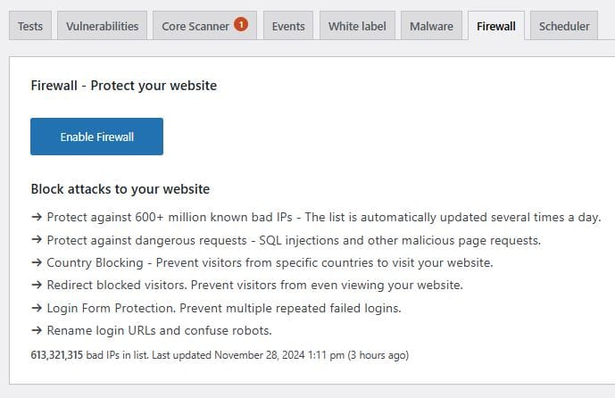 WP Security Ninja Firewall Test