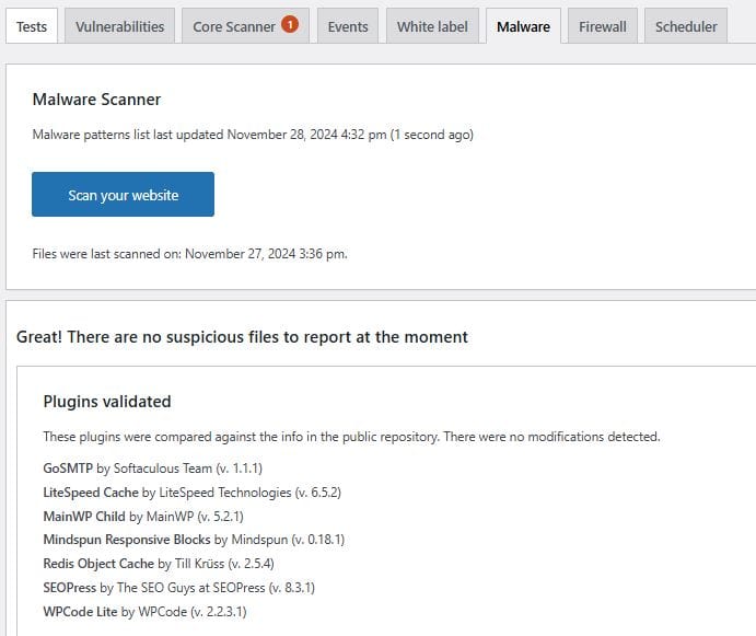 WP Security Ninja Malware Test
