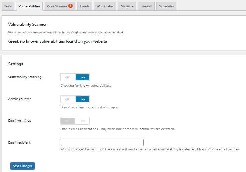 WP Security Ninja Vulnerability Test