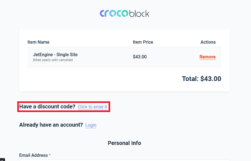 jetengine checkout page