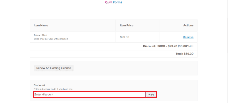 quill forms avail coupon