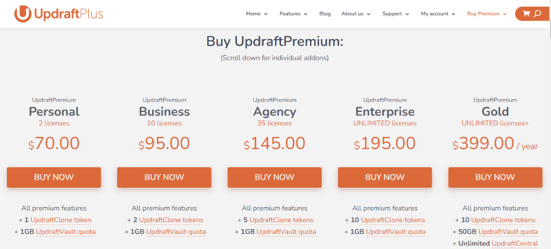 updraftplus pricing