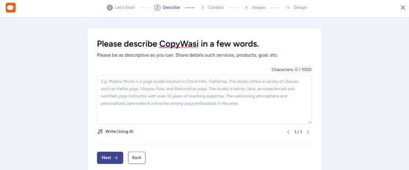 zipwp ai describe your business