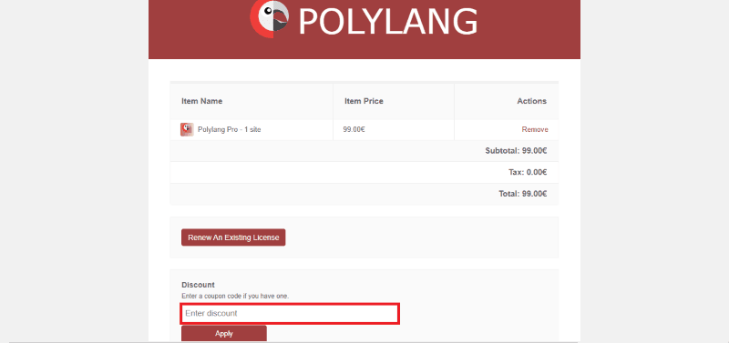 polylang avail coupon