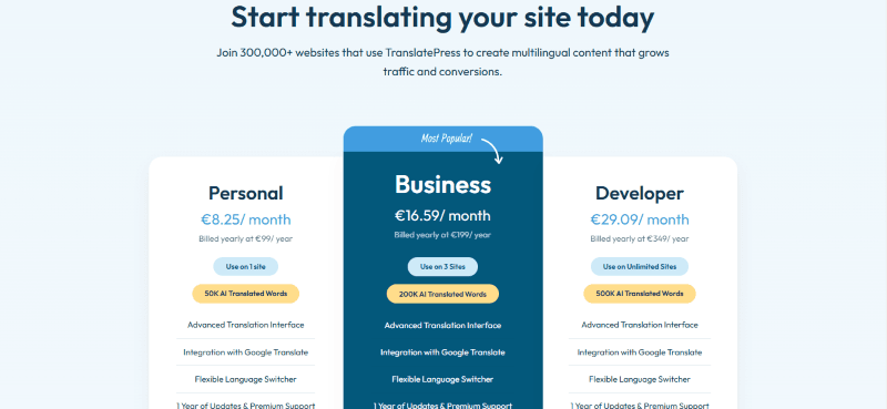 translatepress pricing