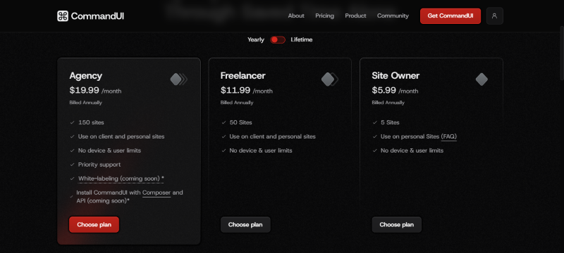commandui pricing