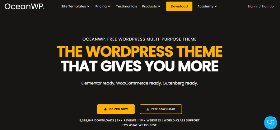 oceanwp theme