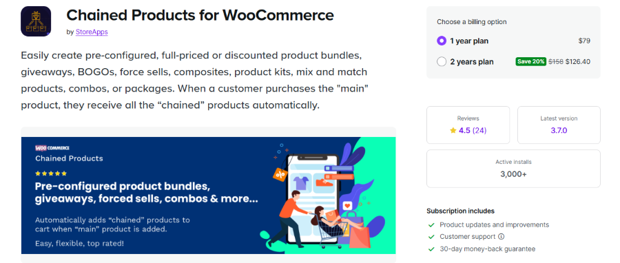 chained products for woocommerce