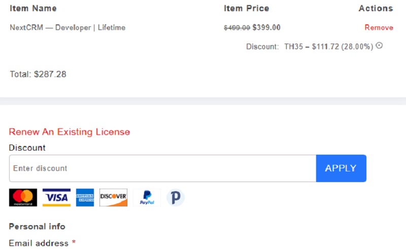 discount code