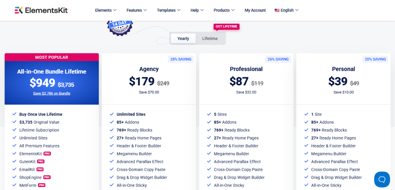elementskit pricing
