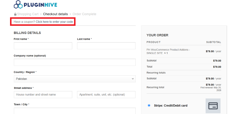 ph woocommerce product addons checkout