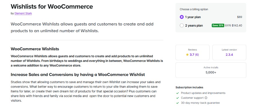 wishlists for woocommerce