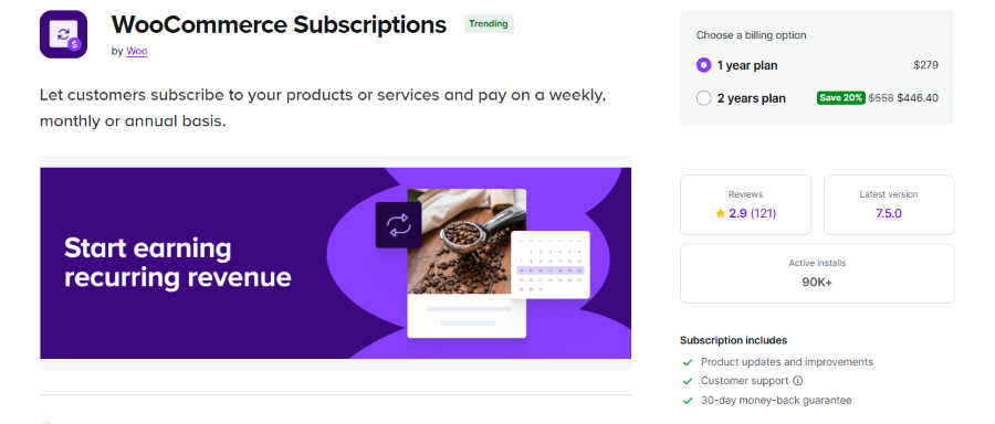 woocommerce subscriptions