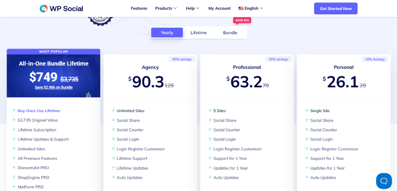 wp social pricing