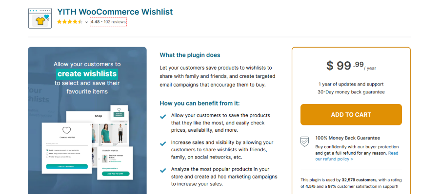yith woocommerce wishlist