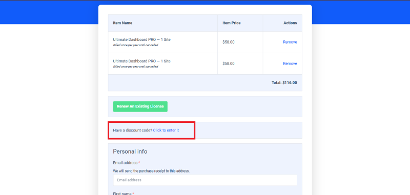 ultimate dashboard coupon