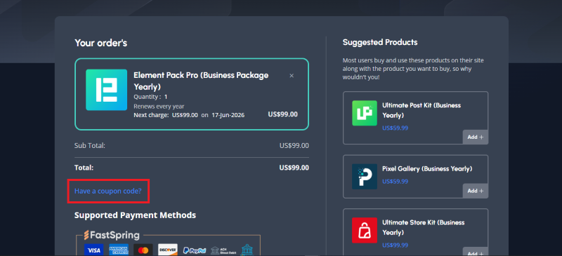 elements pack coupon